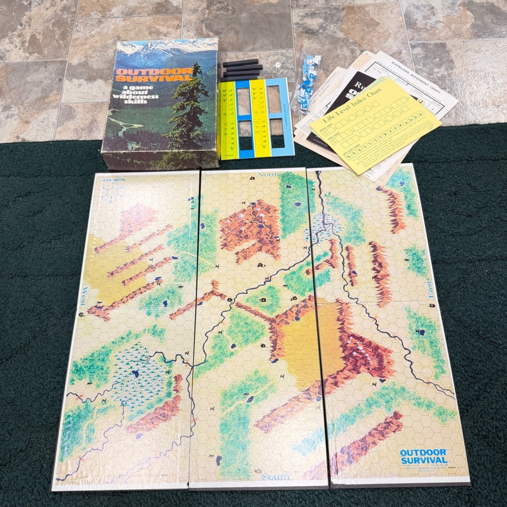 Outdoor Survival Board Game Avalon Hill 1972 Vintage Complete
